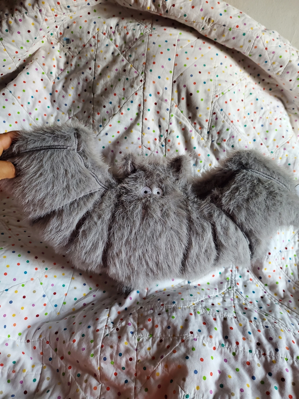 cupcakes & cashmere Gray Plush Bat Pillow.